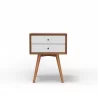 Flynn Small Nightstand in Acorn & White - Front - Flynn Small Nightstand in Acorn & White - Front