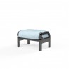 Monterey Ottoman in Canvas Skyline w/ Self Welt - Front Side Angle