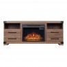 Manhattan Comfort Richmond 60" Fireplace with 2 Drawers and 2 Shelves in Brown Front