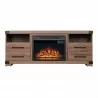 Manhattan Comfort Richmond 60" Fireplace with 2 Drawers and 2 Shelves in Brown Front - Manhattan Comfort Richmond 60" Fireplace with 2 Drawers and 2 Shelves in Brown Front