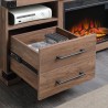 Manhattan Comfort Richmond 60" Fireplace with 2 Drawers and 2 Shelves in Brown Drwers