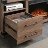 Manhattan Comfort Richmond 60" Fireplace with 2 Drawers and 2 Shelves in Brown Drwers - Manhattan Comfort Richmond 60" Fireplace with 2 Drawers and 2 Shelves in Brown Drwers
