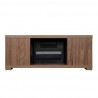 Manhattan Comfort Richmond 60" Fireplace with 2 Drawers and 2 Shelves in Brown Front