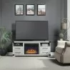 Manhattan Comfort Richmond 60" Fireplace with 2 Drawers and 2 Shelves in Grey - Manhattan Comfort Richmond 60" Fireplace with 2 Drawers and 2 Shelves in Grey