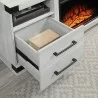 Manhattan Comfort Richmond 60" Fireplace with 2 Drawers and 2 Shelves in Grey Drawers - Manhattan Comfort Richmond 60" Fireplace with 2 Drawers and 2 Shelves in Grey Drawers
