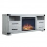 Manhattan Comfort Richmond 60" Fireplace with 2 Drawers and 2 Shelves in Grey Side