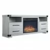 Manhattan Comfort Richmond 60" Fireplace with 2 Drawers and 2 Shelves in Grey Side - Manhattan Comfort Richmond 60" Fireplace with 2 Drawers and 2 Shelves in Grey Side