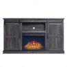Manhattan Comfort Myrtle 60" Fireplace with 2 Sliding Doors and Media Wire Management in Heavy Brown Front