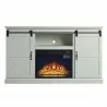 Manhattan Comfort Myrtle 60" Fireplace with 2 Sliding Doors and Media Wire Management in Cream Oak - Manhattan Comfort Myrtle 60" Fireplace with 2 Sliding Doors and Media Wire Management in Cream Oak