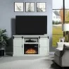 Manhattan Comfort Myrtle 60" Fireplace with 2 Sliding Doors and Media Wire Management in Cream Oak - Manhattan Comfort Myrtle 60" Fireplace with 2 Sliding Doors and Media Wire Management in Cream Oak