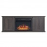 Manhattan Comfort Franklin 60" Fireplace with 2 Doors in Heavy Brown