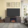 Manhattan Comfort Franklin 60" Fireplace with 2 Doors in Heavy Brown