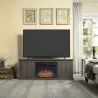 Manhattan Comfort Franklin 60" Fireplace with 2 Doors in Heavy Brown - Manhattan Comfort Franklin 60" Fireplace with 2 Doors in Heavy Brown