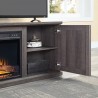 Manhattan Comfort Franklin 60" Fireplace with 2 Doors in Heavy Brown Open