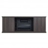 Manhattan Comfort Franklin 60" Fireplace with 2 Doors in Heavy Brown Front