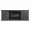 Manhattan Comfort Franklin 60" Fireplace with 2 Doors in Heavy Brown Front - Manhattan Comfort Franklin 60" Fireplace with 2 Doors in Heavy Brown Front