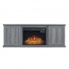 Manhattan Comfort Franklin 60" Fireplace with 2 Doors in Grey Front