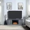 Manhattan Comfort Franklin 60" Fireplace with 2 Doors in Grey - Manhattan Comfort Franklin 60" Fireplace with 2 Doors in Grey
