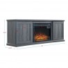 Manhattan Comfort Franklin 60" Fireplace with 2 Doors in Grey 