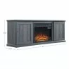 Manhattan Comfort Franklin 60" Fireplace with 2 Doors in Grey  - Manhattan Comfort Franklin 60" Fireplace with 2 Doors in Grey 