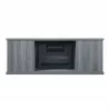 Manhattan Comfort Franklin 60" Fireplace with 2 Doors in Grey Front - Manhattan Comfort Franklin 60" Fireplace with 2 Doors in Grey Front