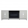 Manhattan Comfort Brighton 60" Fireplace with Glass Shelves and Media Wire Management in Beige Front