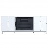 Manhattan Comfort Brighton 60" Fireplace with Glass Shelves and Media Wire Management in White Front