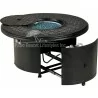 48" Windsor Series Round Fire Table With Built-In Burner Accessory - Gas Slot Opened - Lid On the Side - 48" Windsor Series Round Fire Table With Built-In Burner Accessory - Gas Slot Opened - Lid On the Side