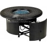 48" Windsor Series Round Fire Table With Built-In Burner Accessory - Gas Slot Opened - Lid Out