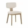 Sunpan Ricket Dining Chair Weathered Oak - Dove Cream - Front Side Angle - Sunpan Ricket Dining Chair Weathered Oak - Dove Cream - Front Side Angle