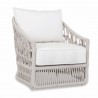 Dana Rope Club Chair in Linen Canvas w/ Self Welt - Front Side Angle