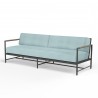 Pietra Sofa in Dupione Celeste, No Welt - Front Side Angle