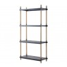 Cane-Line Frame Shelving System, Complete, Teak w/Lava grey aluminium