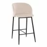 Fran 26" Contemporary Fixed-Height Counter Stool in Black Metal and White Faux Leather by LumiSource - Set of 2 - Fran 26" Contemporary Fixed-Height Counter Stool in Black Metal and White Faux Leather by LumiSource - Set of 2
