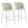 Fran 26" Contemporary Fixed-Height Counter Stool in Gold Metal and Black Faux Leather by LumiSource - Set of 2Fran 26" Contemporary Fixed-Height Counter Stool in Gold Metal and Black Faux Leather by LumiSource - Set of 2 - Fran 26" Contemporary Fixed-Height Counter Stool in Gold Metal and Black Faux Leather by LumiSource - Set of 2Fran 26" Contemporary Fixed-Height Counter Stool in Gold Metal and Black Faux Leather by LumiSource - Set of 2