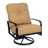 Woodard Fremont Cushion Big Man's Swivel Rocking Lounge Chair in Black - Angled