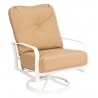 Woodard Fremont Cushion Big Man's Swivel Rocking Lounge Chair in White - Angled