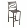 Fresco - Cross Back Barstool - Powder Coated Aluminum - Bronze - Fresco - Cross Back Barstool - Powder Coated Aluminum - Bronze