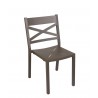 Fresco - Cross Back Stacking Side Chair - Powder Coated Aluminum - Bronze