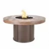 The Outdoor Plus Fresno 43" Steel and Wood Grain Fire Table Oak Finish - The Outdoor Plus Fresno 43" Steel and Wood Grain Fire Table Oak Finish