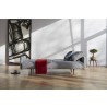 Innovation Living Frode Sofa In Twist Granite Upholstered Arms and Dark Wood Legs- Folded Lifestyle