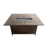 AZ Patio Heaters Outdoor Aluminum Rectangular Fire Pit in Hammered Bronze - Front Top Angle