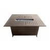 AZ Patio Heaters Outdoor Aluminum Rectangular Fire Pit in Hammered Bronze - Front Top Angle - AZ Patio Heaters Outdoor Aluminum Rectangular Fire Pit in Hammered Bronze - Front Top Angle