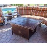 AZ Patio Heaters Outdoor Rectangular Propane Aluminum Fire Pit with Scroll Design - Lifestyle