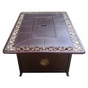 AZ Patio Heaters Outdoor Rectangular Propane Aluminum Fire Pit with Scroll Design - Side Angle