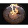 AZ Patio Heaters Cast Aluminum Round Fire Pit in Brushed Wood Finish - Lifestyle