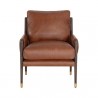 Sunpan Mauti Lounge Chair Brown - Shalimar Tobacco Leather - Front Angle