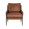 Sunpan Mauti Lounge Chair Brown - Shalimar Tobacco Leather - Front Angle - Sunpan Mauti Lounge Chair Brown - Shalimar Tobacco Leather - Front Angle