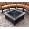 AZ Patio Heaters Wood Burning Fire Pit with Square Slate Table - Lifestyle