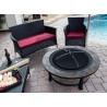 AZ Patio Heaters Wood Burning Fire Pit with Round Slate Table - Lifestyle